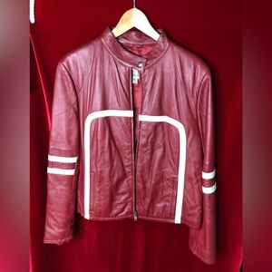 Red leather jacket